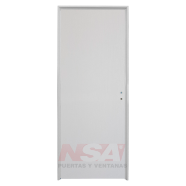 Puerta placa de melamina 5,5mm de 0,85 x 2,05 color Roble Americano marco de aluminio.