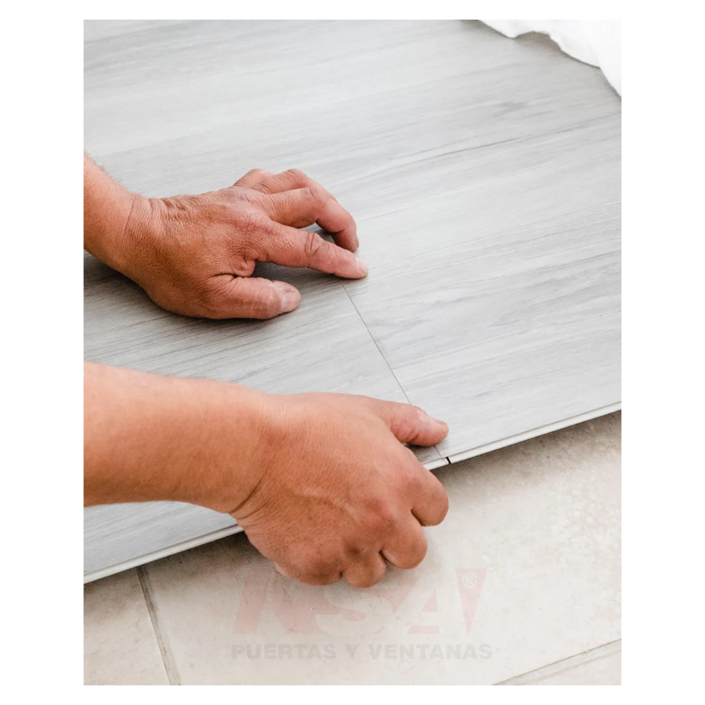 Piso vinilico spc Color Gris.