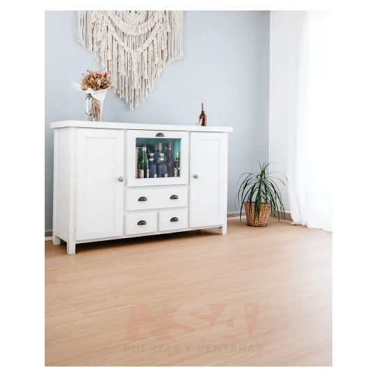 Piso vinilico spc. Color Natural.