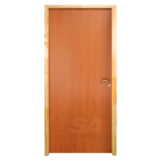 Puerta placa de interior Enchapada en Cedro.