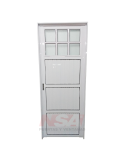 Puerta de aluminio Mod. acanalada 1/4 vidriada de 0,80 x 2,00 color blanca.
