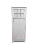 Puerta de aluminio Mod. acanalada 1/4 vidriada de 0,80 x 2,00 color blanca.
