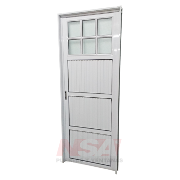 Puerta de aluminio Mod. acanalada ciega de 0,80 x 2,00 color blanca