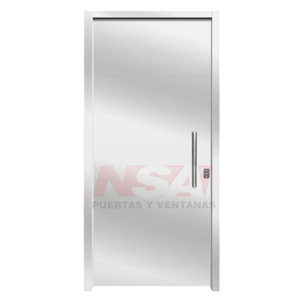 Puerta de chapa reforzada inyectada Mod. 560 lista ciega c/barral