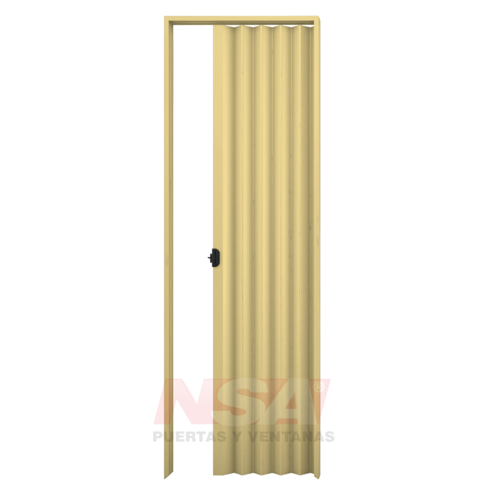 Puerta plegadiza de PVC de 8mm regulables de 0,70 x 2,10 color arena.