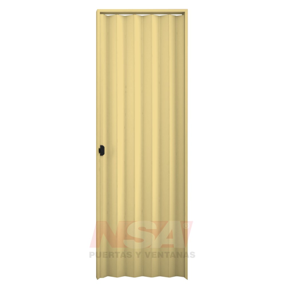 Puerta plegadiza de PVC de 8mm regulables de 0,70 x 2,10 color arena.