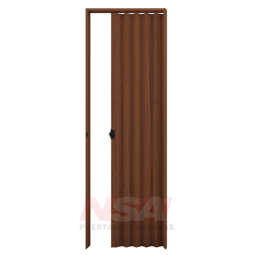 Puerta plegadiza de PVC de 8mm regulables de 0,80 x 2,10 color caoba.