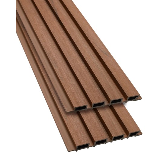 Revestimiento wall panel exterior wpc color Cedro.