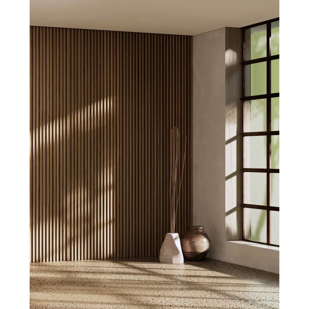 Revestimiento wall panel exterior wpc color Cedro.