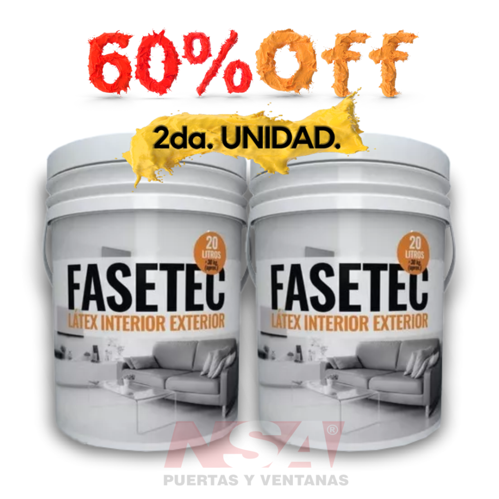 PINTÓ PINTAR! 60% OFF en la segunda unidad. Pintura latex FASETEC.