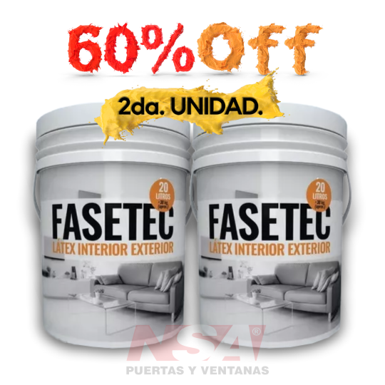 PINTÓ PINTAR! 60% OFF en la segunda unidad. Pintura latex FASETEC.