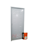 Puerta de chapa inyectada Mod. 263 Coliseo sin manijón + esmalte sintético Cremar blanco