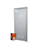Puerta de chapa inyectada Mod. 263 Coliseo sin manijón + esmalte sintético Cremar blanco.