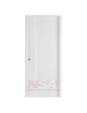 Puerta chapa inyectada Linea Intermedia Lisa con rayas verticales. Blanca sin barral.