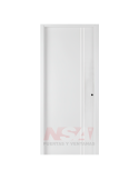 Puerta chapa inyectada Linea Intermedia Lisa con rayas verticales. Blanca sin barral.