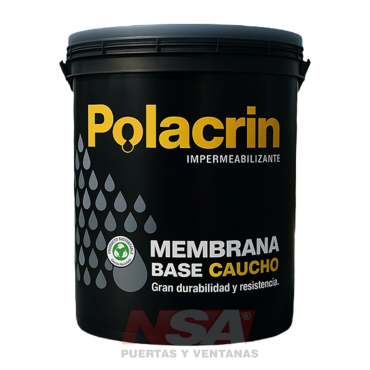 Membrana Polacrin base caucho color Gris de 20 litros.