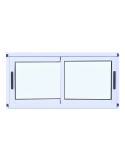 Ventana de aluminio de 1,00 x 0,60 con mosquitero