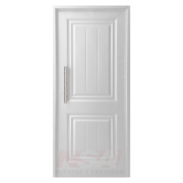 Puerta de chapa inyectada Mod. 2T color blanca con barral recto de 40 cm