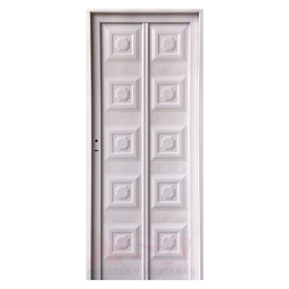 Puerta de chapa simple ciega Mod. 10T blanca de 0,80 x 2,00.
