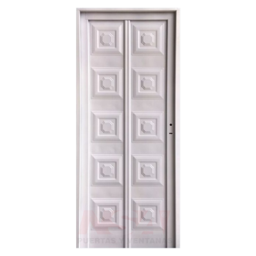 Puerta de chapa simple ciega Mod. 10T blanca de 0,80 x 2,00.