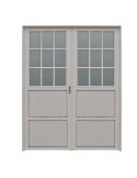 PUERTA DOBLE DE ALUMINIO 1/2 VIDRIO 150X200