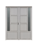 PUERTA DOBLE DE ALUMINIO VIDRIO LATERAL 150X200