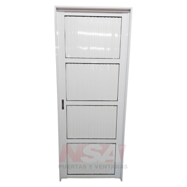 Puerta de aluminio Mod. acanalada ciega de 0,80 x 2,00 color blanca