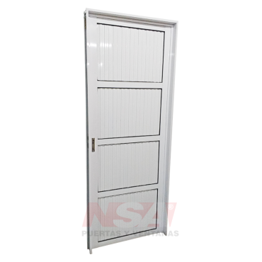 Puerta de aluminio Mod. acanalada ciega de 0,80 x 2,00 color blanca 2