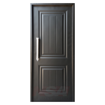 Puerta de chapa inyectada Mod. 2T de 0,80 x 2,00 color negra con barral recto de 40 cm.