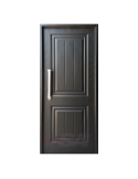 Puerta de chapa inyectada Mod. 2T de 0,80 x 2,00 color negra con barral recto de 40 cm.