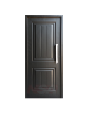 Puerta de chapa inyectada Mod. 2T de 0,80 x 2,00 color negra con barral recto de 40 cm.