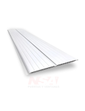 Placa de PVC color blanco nieve acanalado frizado de 7 mm espesor x 200mm ancho x 5mts largo.
