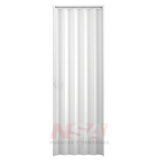 Puerta plegadiza de PVC de 8mm regulables de 1,00 x 2,10 color blanca.