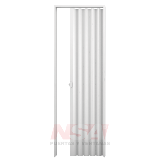 Puerta plegadiza de PVC de 8mm regulables de 1,00 x 2,10 color blanca.