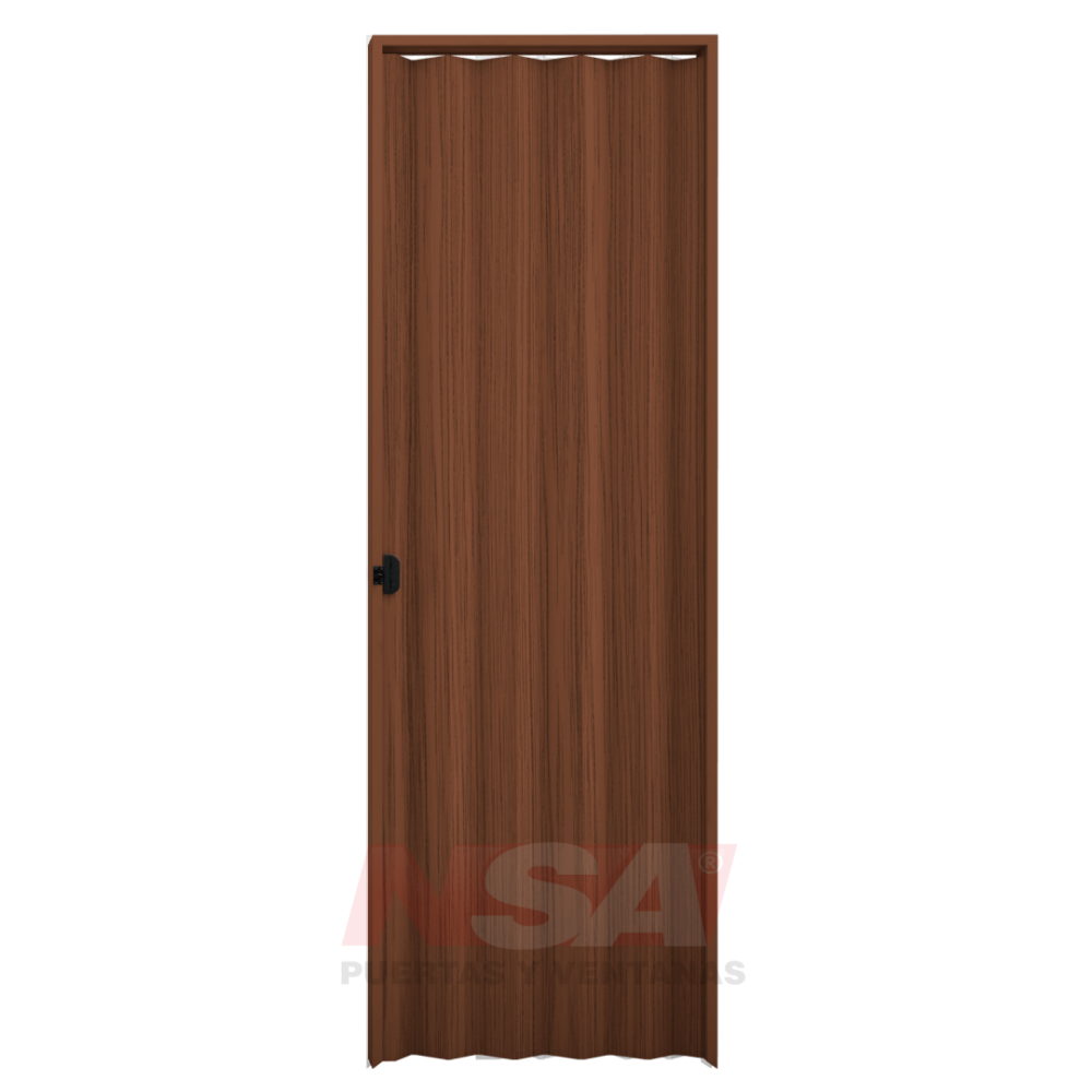 Puerta plegadiza de PVC de 8mm regulables de 1,00 x 2,10 color caoba.