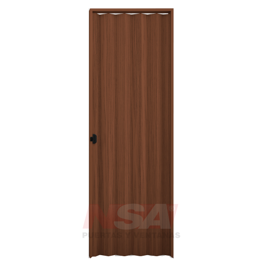 Puerta plegadiza de PVC de 8mm regulables de 1,00 x 2,10 color caoba.