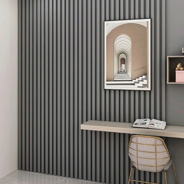 Wall panel WPC de interior Mod. Milo color Gris. Medida 2900 x 160 x 24 mm. 2