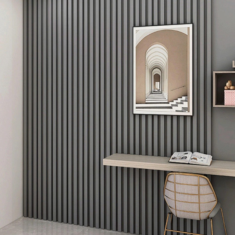 Wall panel WPC de interior Mod. Milo color Gris. Medida 2900 x 160 x 24 mm.