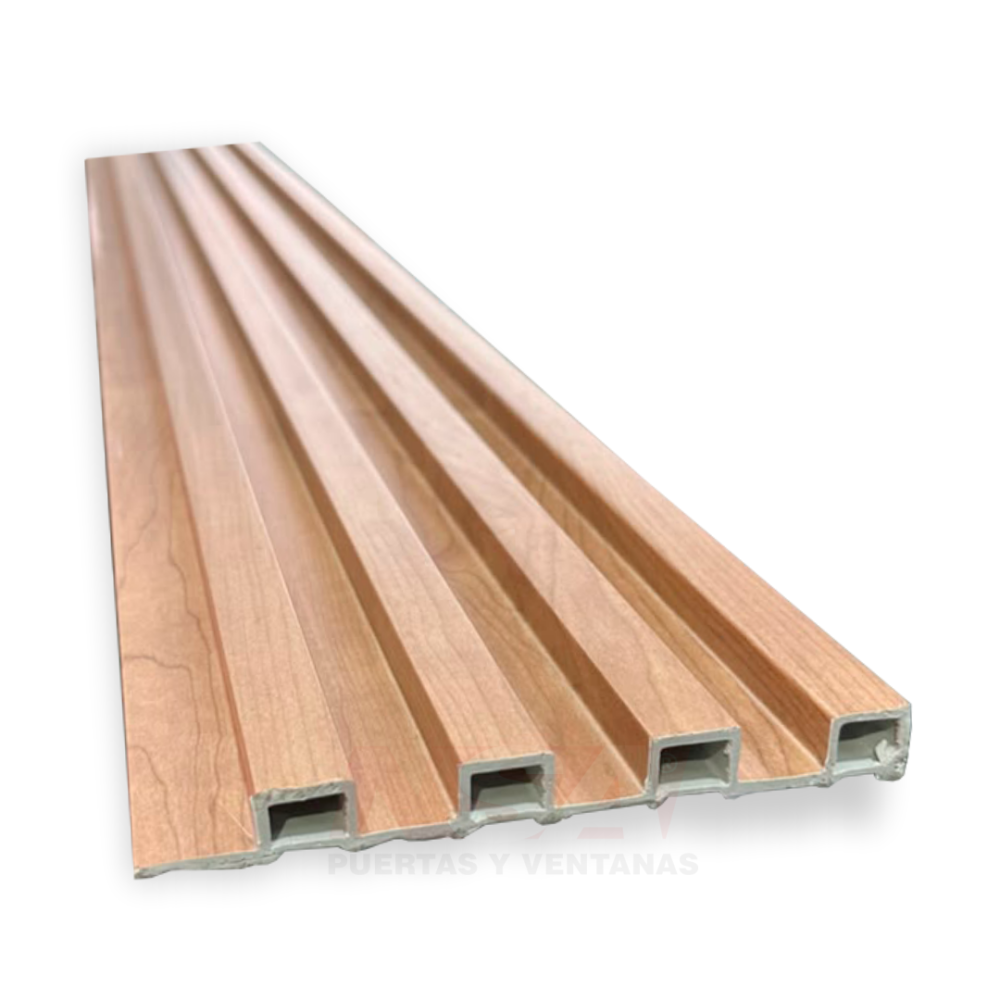 Wall Panel WPC de interior terminaciones Roble. Medidas 2400 x 140 x 14 mm.