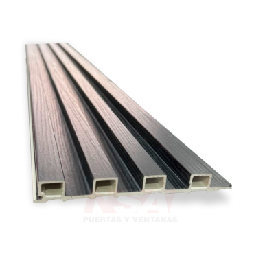 Wall Panel WPC de interior terminaciones Negro. Medidas 2400 x 140 x 14 mm.